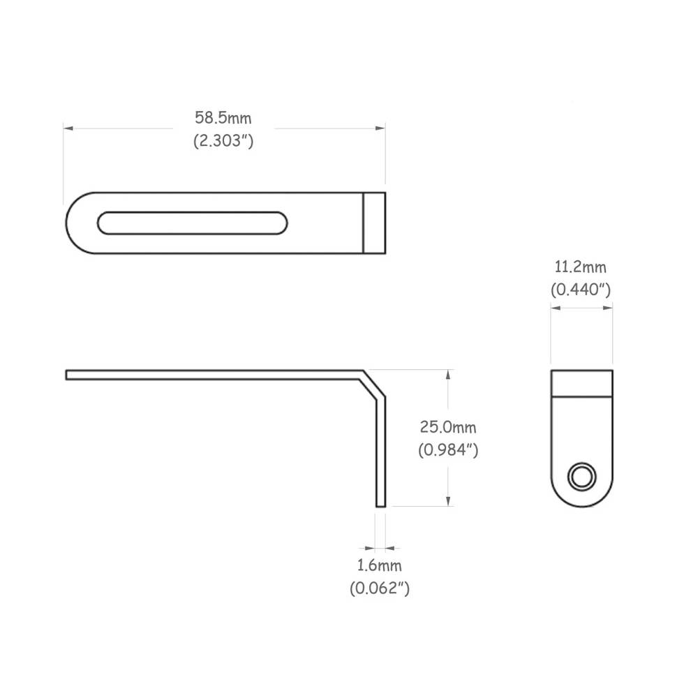 Les Paul Pickguard Bracket Modern Style Chrome (w/ screws)