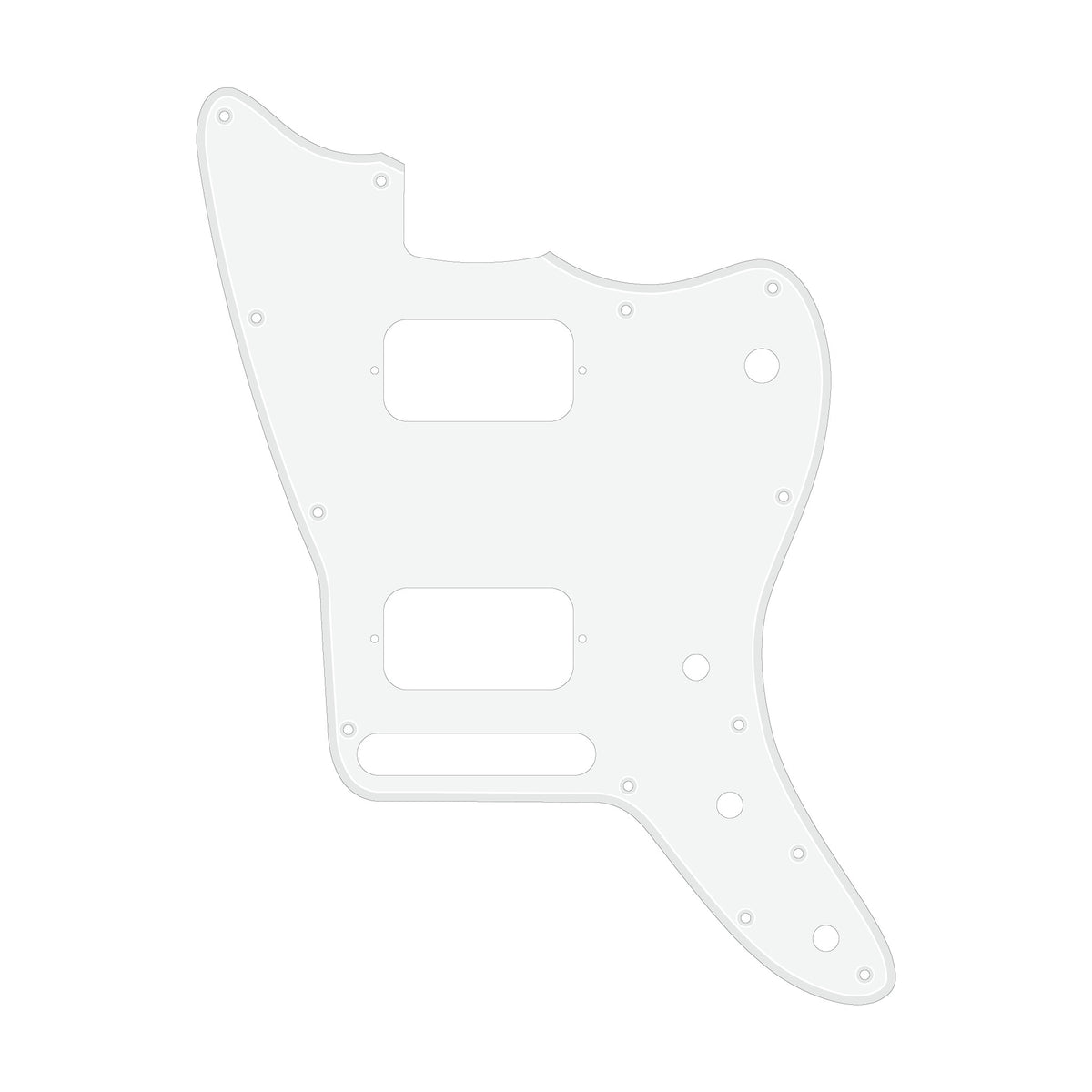 Jazzmaster HH pickguard - Solid shiny white, bevelled edge