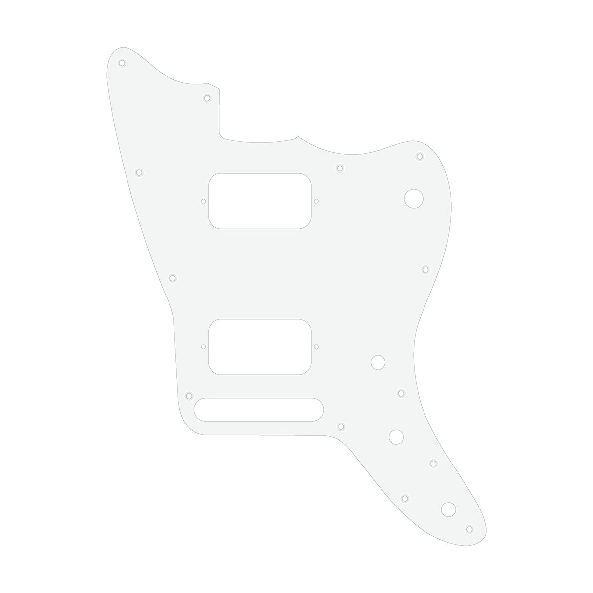 Jazzmaster HH pickguard - Thin shiny white 1.5mm