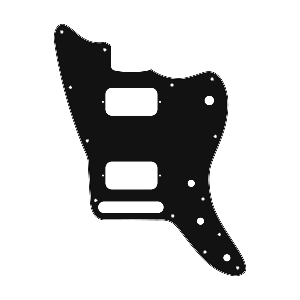 Jazzmaster HH pickguard - Black White Black 3 ply