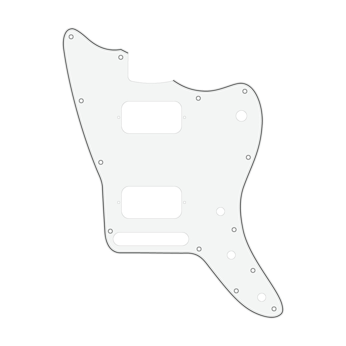 Jazzmaster HH pickguard - White Black White 3 ply