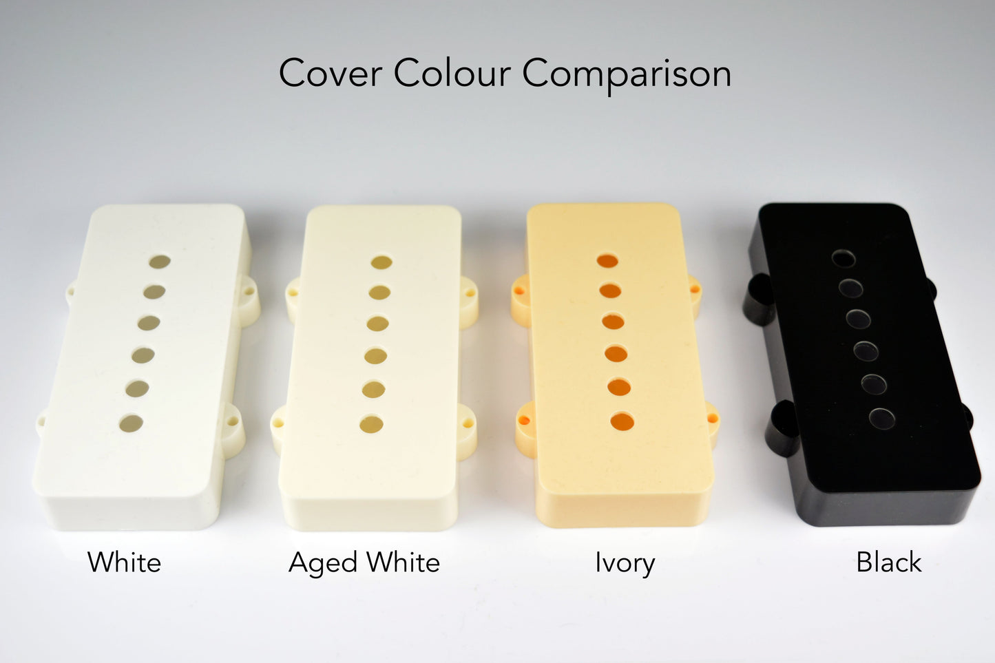Jazzmaster Pickup Covers (Set Of 2) Black - No Polepiece Holes