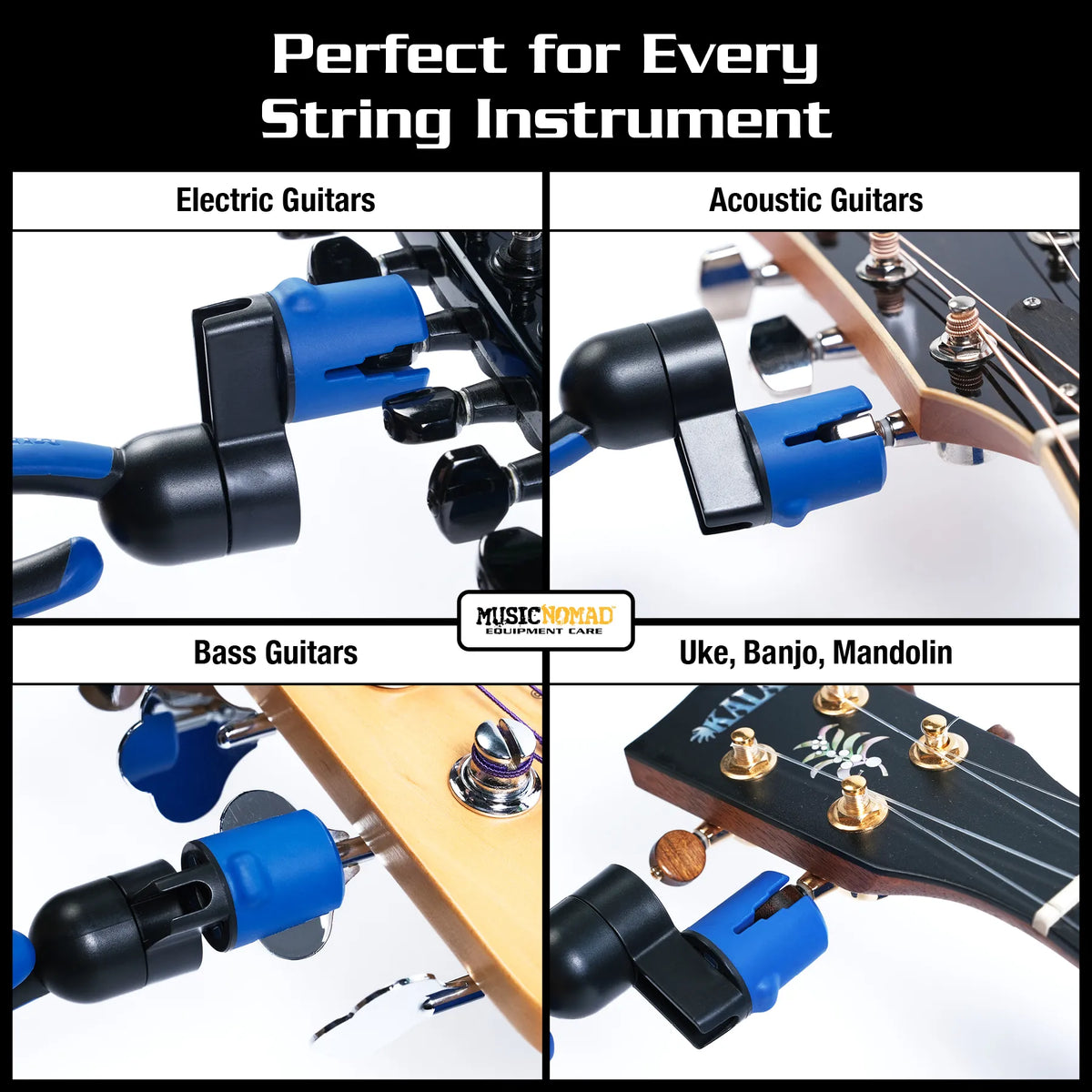 MusicNomad String Change Tool Kit - GRIP ONE Winder, Tune-It & Octopus Tech Tool
