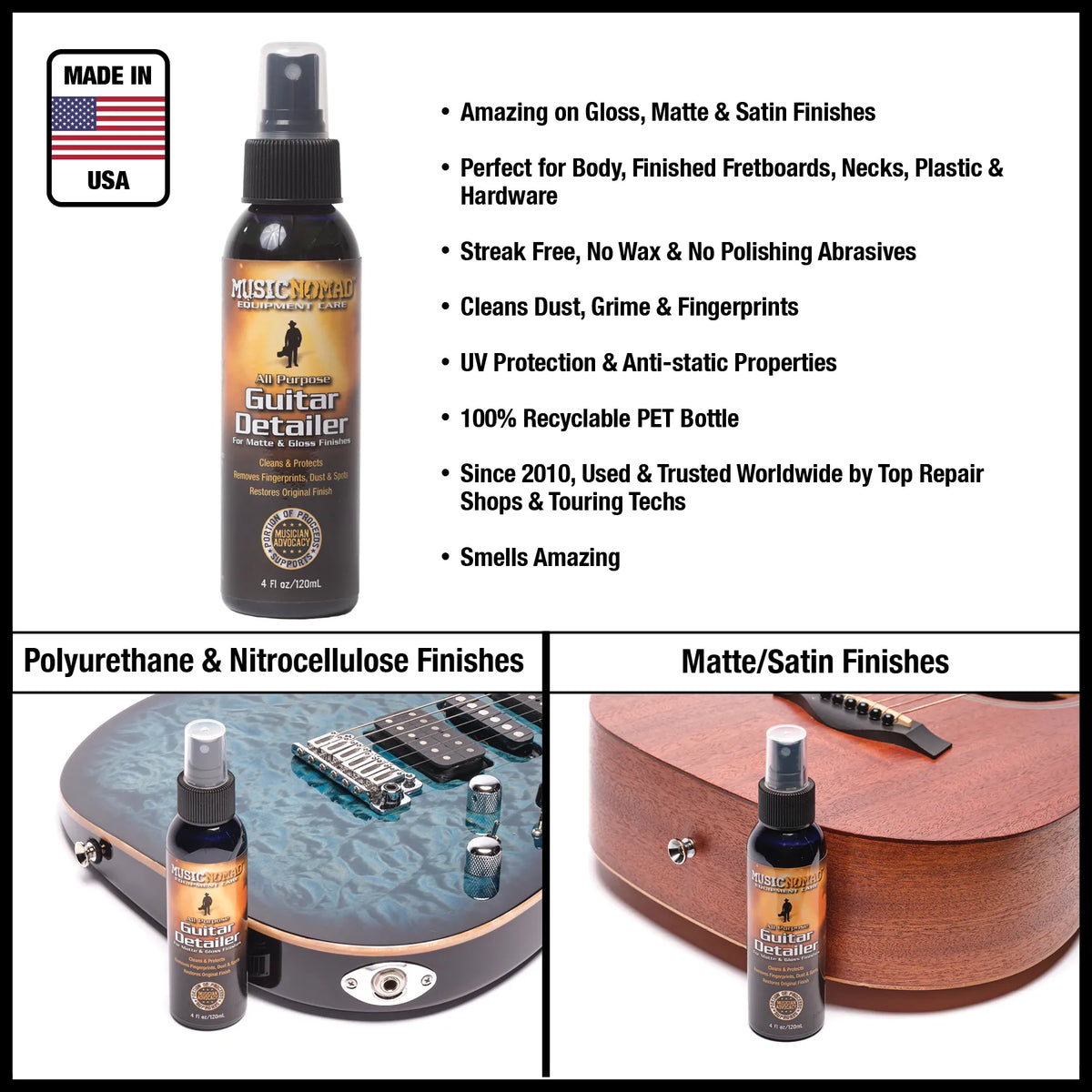 MusicNomad Guitar Care Starter Kit - 8 Piece Cleaning & String Change Kit