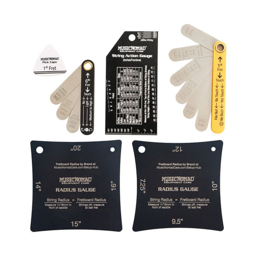 MusicNomad Precision Setup Gauge Set - 6 Piece with Case & Booklet