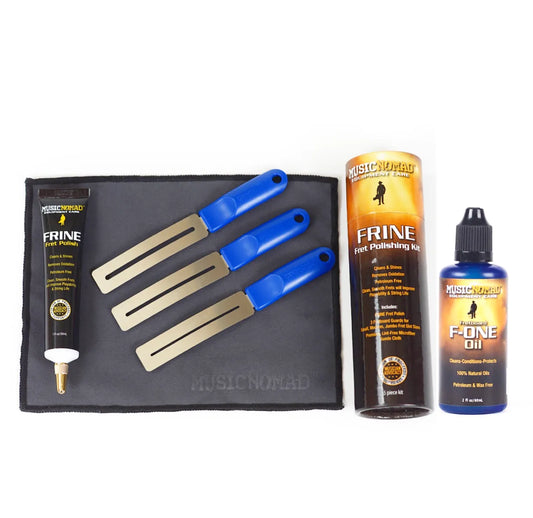 MusicNomad Total Fretboard Care Kit - FRINE Fret Polish & F-ONE Fretboard Oil