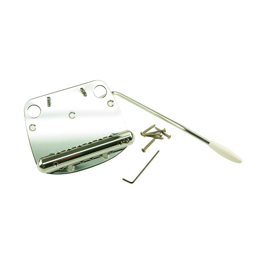 Mustang Tremolo Unit Chrome, with Bridge, Tremolo Arm, Screws and Allen key