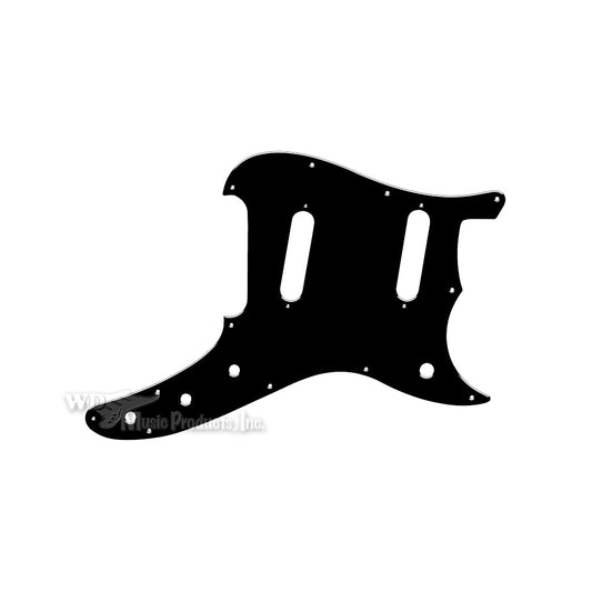 Duosonic Replacement Pickguard for Reissue Model - Thin Shiny Black .060" / 1.52mm Thickness, No Bevelled Edge