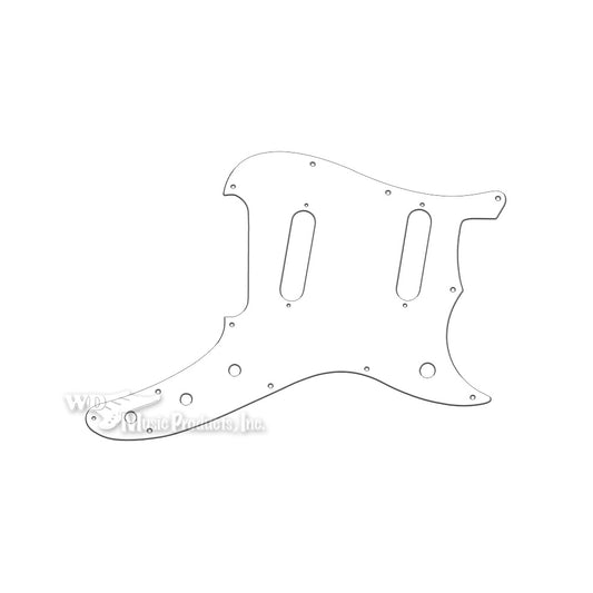 Duosonic Replacement Pickguard for Reissue Model - Thin Shiny White .060" / 1.52mm Thickness, No Bevelled Edge