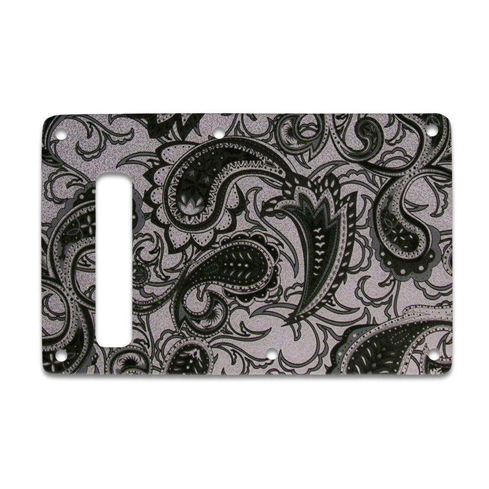 Strat Backplate - Black/Silver Paisley