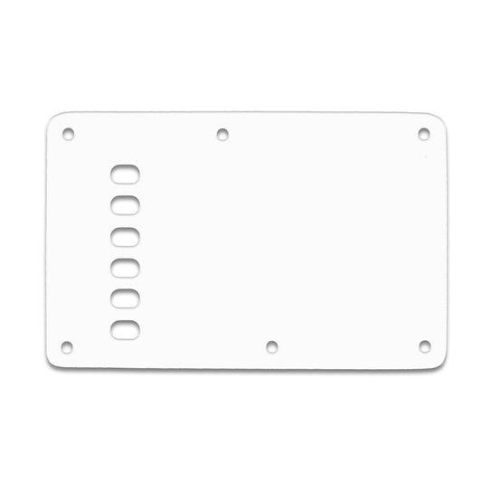 Strat Backplate Vintage - Thin Shiny White .060" / 1.52mm Thickness, No Bevelled Edge