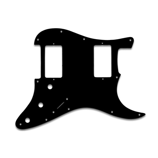 Strat 2 Hums - Thin Shiny Black .060" / 1.52mm Thickness, No Bevelled Edge