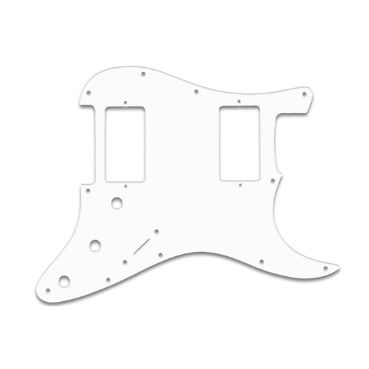 Strat 2 Hums - Thin Shiny White .060" / 1.52mm Thickness, No Bevelled Edge