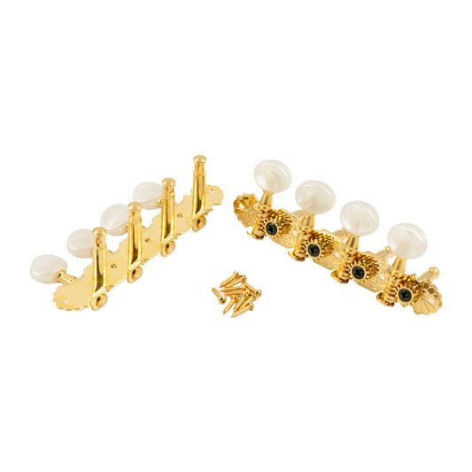 Deluxe Mandolin Tuners in gold finish, pearloid buttons