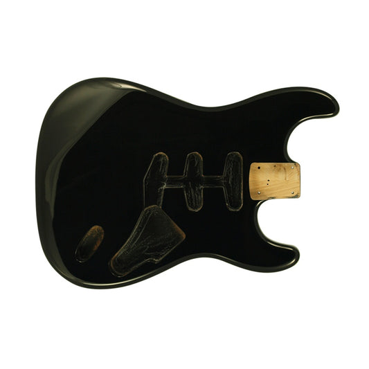 strat body black hardtail(no trem cut)