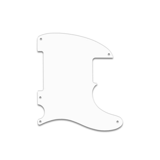 Tele / Esquire 5 Hole - Thin Shiny White .060" / 1.52mm Thickness, No Bevelled Edge