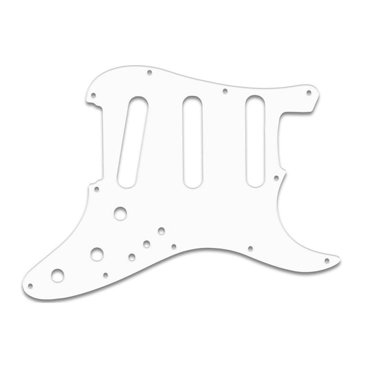 Strat Elite - Thin Shiny White .060" / 1.52mm Thickness, No Bevelled Edge