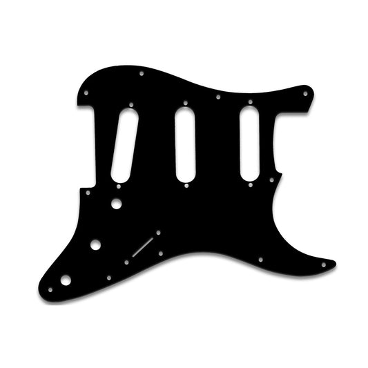 Old Style 11 Hole Strat - Thin Shiny Black .060" / 1.52mm Thickness, No Bevelled Edge