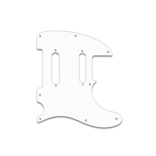 Tele Nashville - Solid Shiny White .090" / 2.29mm thick, with bevelled edge