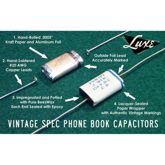 1958-1961 Telecaster: Wax Impregnated Paper & Foil .1mF & .05mF Capacitors