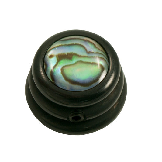 Ringo knob - Abalone Shell cap - Natural / Black Chrome Base