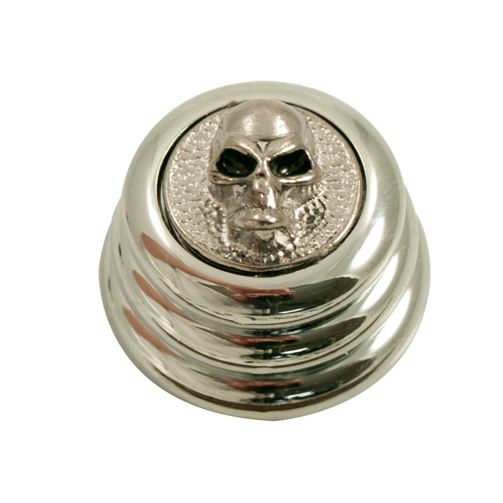 Ringo knob - Angry Skull cap - Chrome / Chrome base