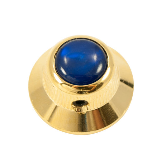 UFO knob - Acrylic cap - Pearl Blue / Gold base