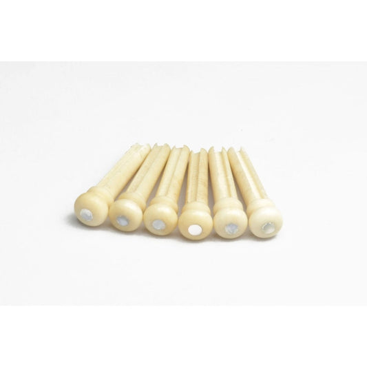 Cattle Bone Bridge Pins Set of 6 With Pearl Dot