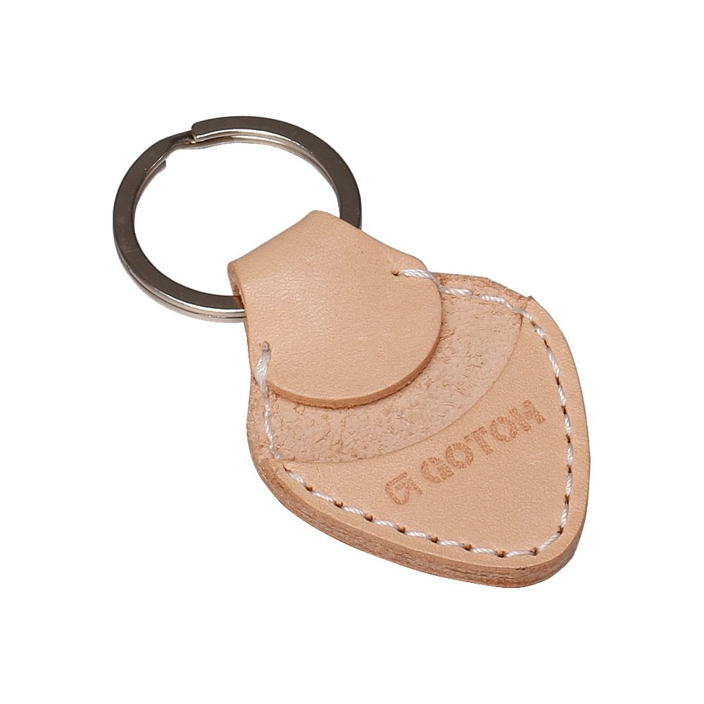 Genuine Leather Plectrum Holder Keyring Case