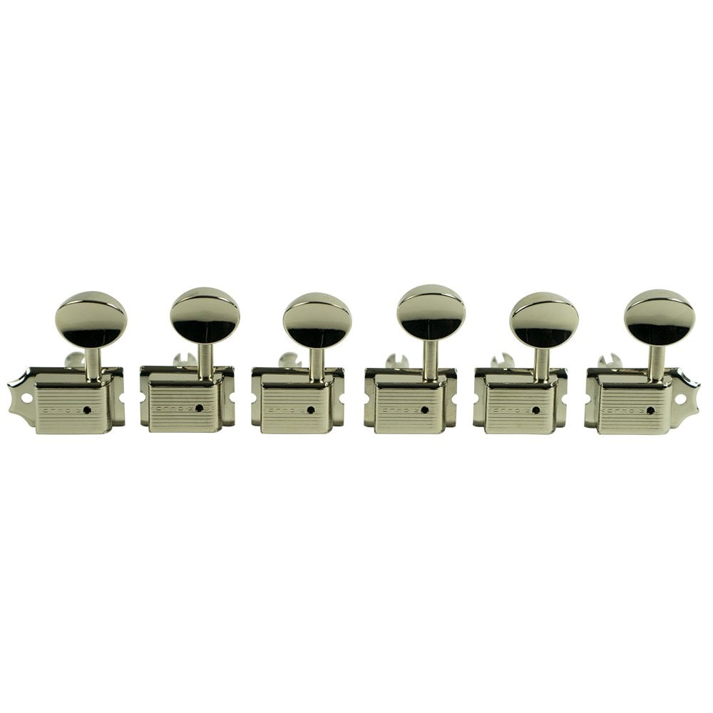 Traditional 6 in line tuners with single line Kluson stamp