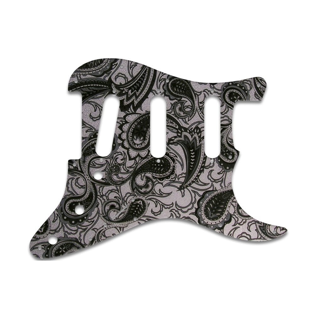 Strat - Black/Silver Paisley