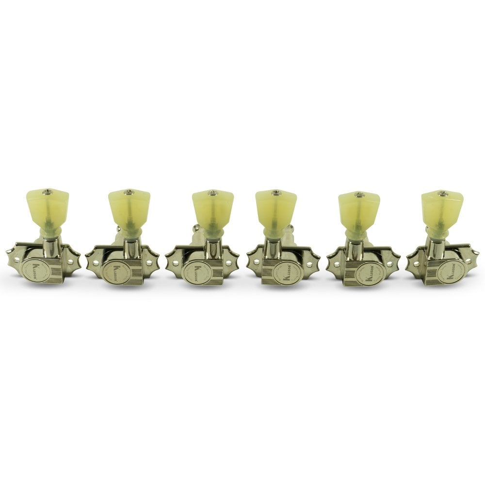 Revolution G-Mount Diecast Tuners - 3 Per Side - Pearloid Keystone Button 19:1 Gear Ratio