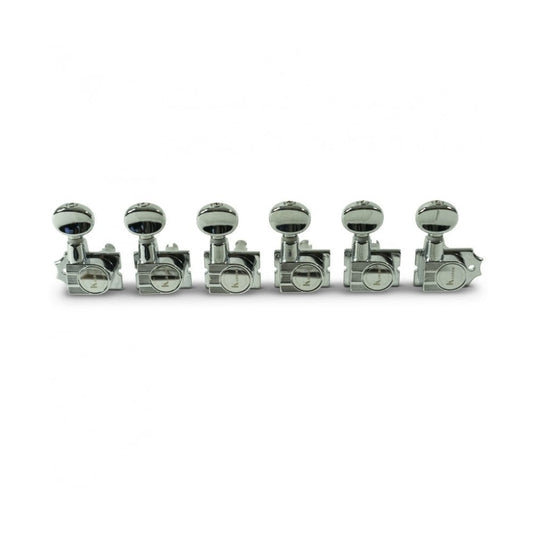 6 In Line Revolution Series H-Mount Tuning Machines With Staggered Posts 19:1 Gear Ratio