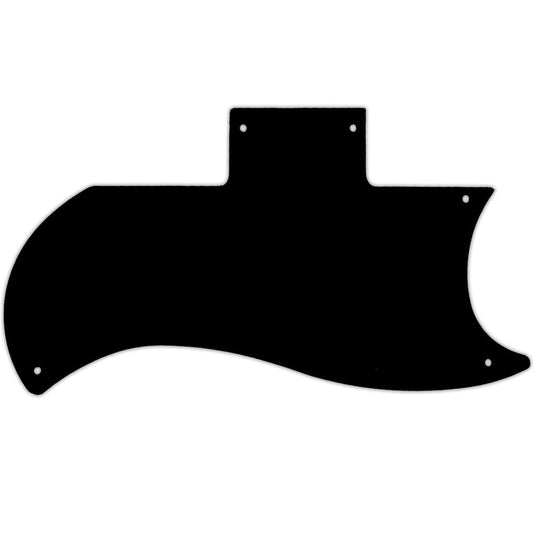 SG Reissue Half Face -  Thin Shiny Black .060" / 1.52mm Thickness, No Bevelled Edge