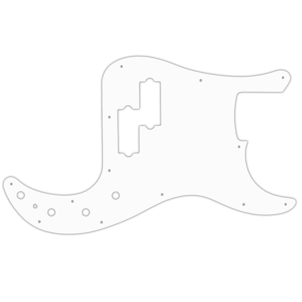 Made In Mexico Deluxe Active Special and Player Plus Active Precision Bass - Solid Shiny White .090" / 2.29mm thick, with bevelled edge