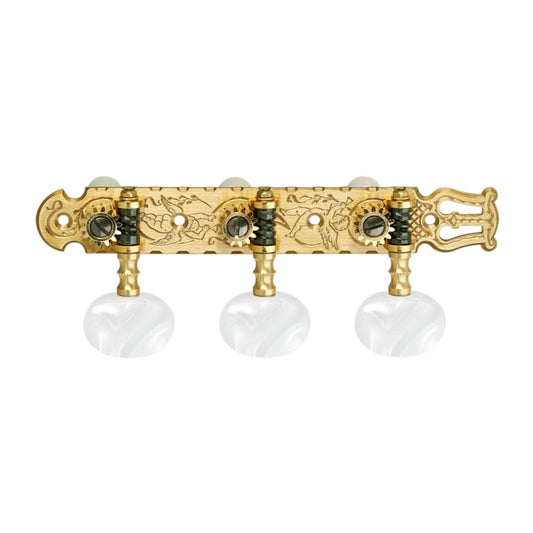 Classical Tuners - Gold with White Pearloid Buttons