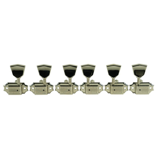 3 Aside Tuners with Metal Tulip/Keystone Tuners - Double Line Kluson Stamp