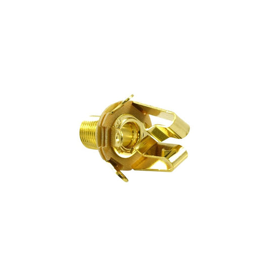 1/4" Jack Socket Extra Long Gold Stereo Socket